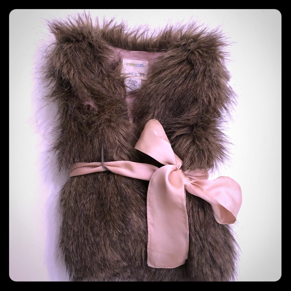 Amazing faux fur Crewcuts vest size XS